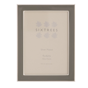 Sixtrees Kew Silver Plated & Grey Enamel Photoframe